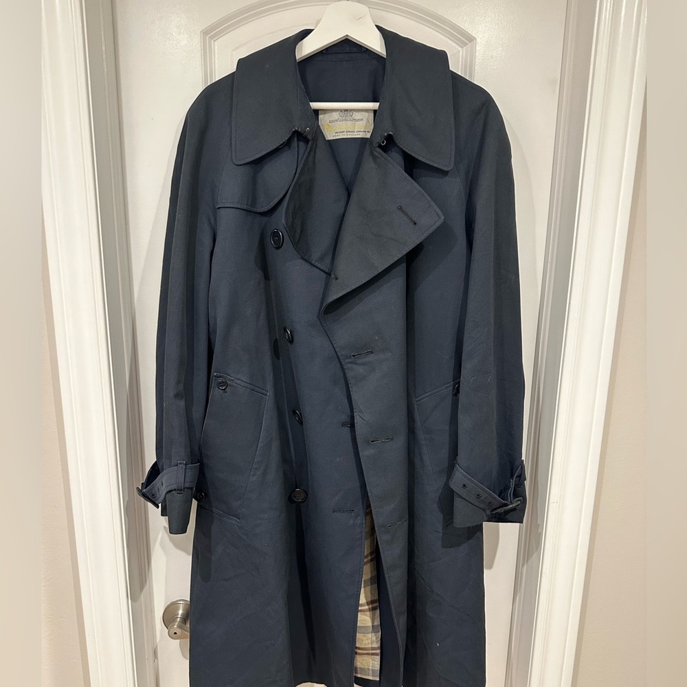 Aquascutum Vintage Navy Trench Coat